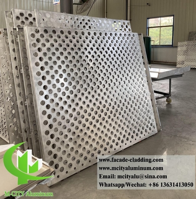 pannelli di alluminio per rivestimenti murali a schermo metallico perforato decorativo