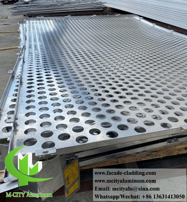 pannelli di alluminio per rivestimenti murali a schermo metallico perforato decorativo