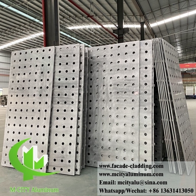 Fassate in metallo su misura con foglio di rivestimento in alluminio con buchi rotondi