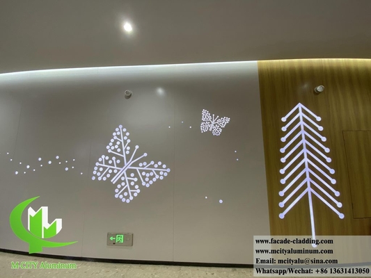 Rivestimenti per pareti in alluminio massiccio di colore grano di legno per la decorazione delle pareti interne in legno