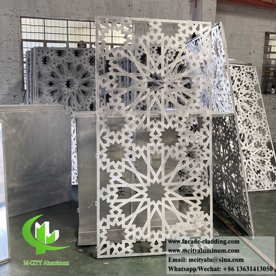 Islam design facciata metallica rivestimento murale in alluminio con disegni perforati rivestiti in polvere