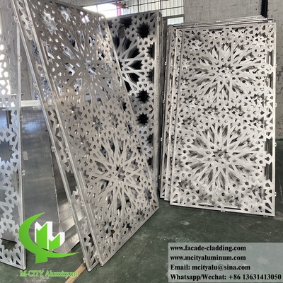 Islam design facciata metallica rivestimento murale in alluminio con disegni perforati rivestiti in polvere