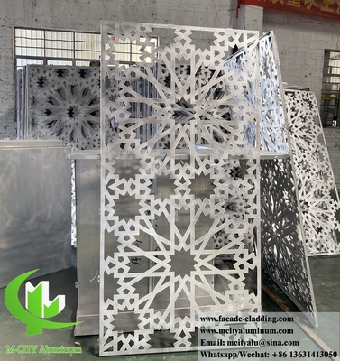 Islam design facciata metallica rivestimento murale in alluminio con disegni perforati rivestiti in polvere