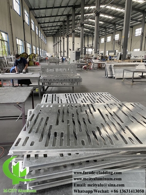 pannelli metallici perforati lamiera di alluminio per facciata con colore di grano di legno