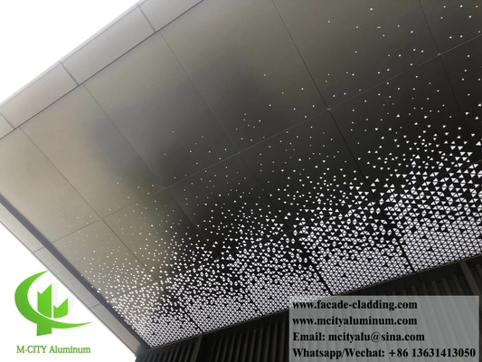 pannelli metallici perforati lamiera di alluminio per facciata con colore di grano di legno