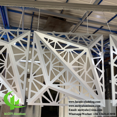 3D forma pannelli di rivestimento metallici schermo in alluminio PVDF pittura 1220x1220mm dimensioni personalizzate