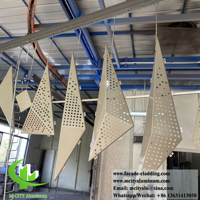 Sistema di rivestimento 3D della facciata materiale metallico di alluminio in polvere antirruggine rivestita di spessore 3 mm