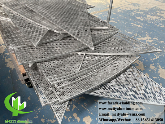 Fogli di alluminio con rivestimento esterno in metallo con perforatura, buchi rotondi, rivestiti in polvere pvdf