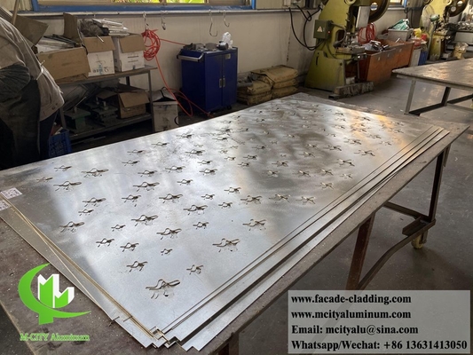 Fogli di alluminio con rivestimento esterno in metallo con perforatura, buchi rotondi, rivestiti in polvere pvdf