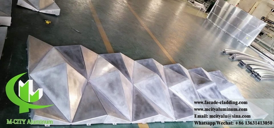Fassata in metallo 3D rivestimento in alluminio design cavo colore fetta 1m x 1m spessore 3mm