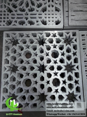Fassata in metallo con rivestimento di foglio di alluminio con disegni di spessore di 3 mm rivestiti in polvere