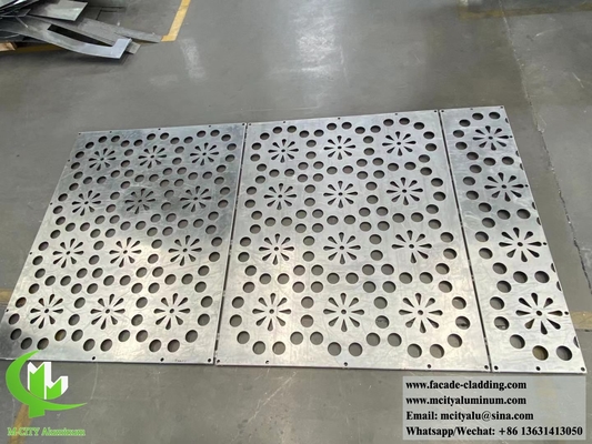 pannelli di alluminio a schermo metallico tagliato al laser con disegni in polvere rivestiti di PVDF con colori