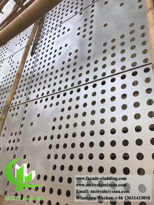 Perforazione di alluminio rivestimento di metallo facciata buchi rotondi colore a fette 3 mm PVDF in polvere rivestito