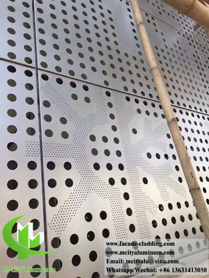 Perforazione di alluminio rivestimento di metallo facciata buchi rotondi colore a fette 3 mm PVDF in polvere rivestito
