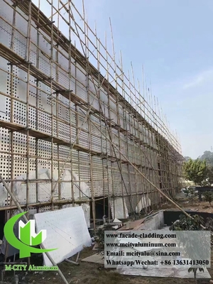 Perforazione di alluminio rivestimento di metallo facciata buchi rotondi colore a fette 3 mm PVDF in polvere rivestito