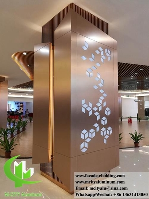 PVDF schermo in alluminio con rivestimento metallico di spessore di 3 mm per decorare facciata, rivestimento, colonna di parete di un edificio