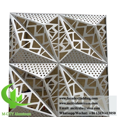 Rivestimento di pareti in alluminio pannelli solidi 3D con disegni decorativi per facciata di costruzione