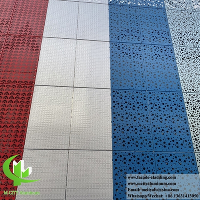 Perforazione di pareti solide rivestimento di alluminio facciata schermo metallico con modelli PVDF colore rosso
