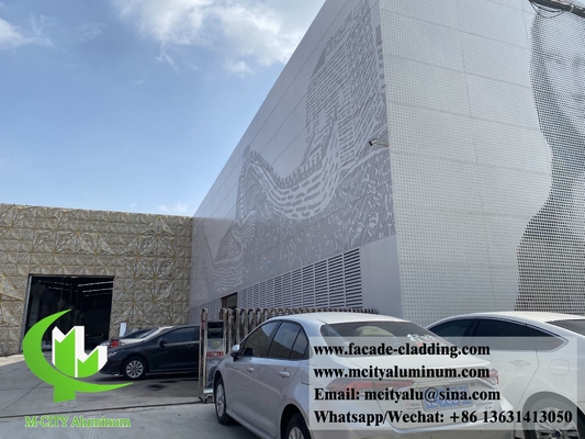 Pannello di rivestimento per la facciata in alluminio perforato PVDF Bianco Rivestimento durevole 15 anni Garanzia spessore 3 mm