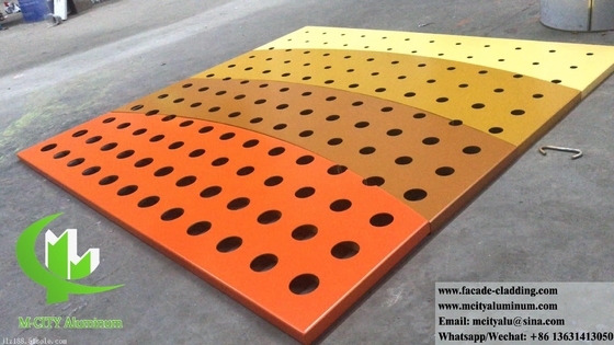 pannelli di rivestimento in alluminio perforati, pannelli curvi a fetta solida per il sistema di facciate degli edifici