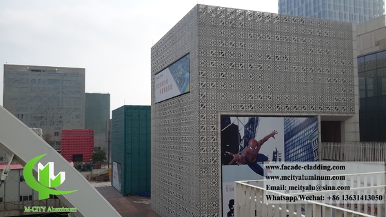 Punching Metal Screen Aluminium Panels Cladding Perforated Sheet Sliver Colore PVDF
