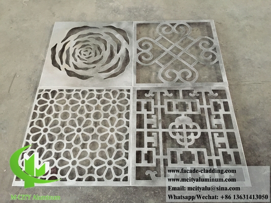 Decorative Metal Screen Aluminium Facade Cladding With Hollow Pattern For Building (Schermo metallico decorativo)