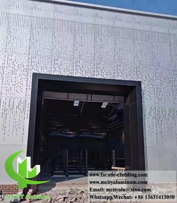 Punching Metal Screen Aluminium Panels Cladding Perforated Sheet Sliver Colore PVDF