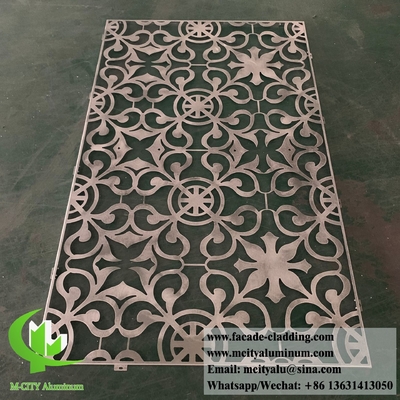 Schermo di metallo tagliato al laser Disegni cavi colore dorato pannelli di rivestimento murale architettonico