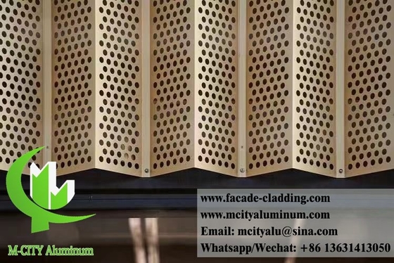 Schermo metallico a forma 3D con rivestimento in alluminio solido a modello perforato per rivestimento delle pareti esterne