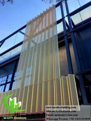 Schermo metallico a forma 3D con rivestimento in alluminio solido a modello perforato per rivestimento delle pareti esterne