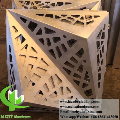 Fassate metalliche Schermo di taglio laser in alluminio 3D Forma esterna Rivestimento murario Decorazione architettonica