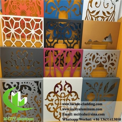 Schermi decorativi esteriori in polvere di alluminio metallico rivestito di colore a fessura con motivi