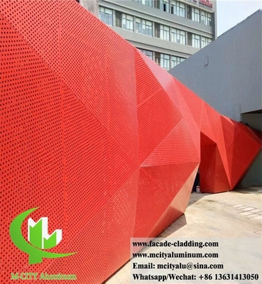 Fogli metallici perforati 3D Design pannelli di alluminio schermo di rivestimento facciata