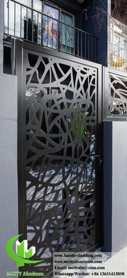 Pannelli di privacy decorativi in alluminio con disegni tagliati al laser in polvere rivestiti di colore nero