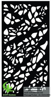 Pannelli di privacy decorativi in alluminio con disegni tagliati al laser in polvere rivestiti di colore nero