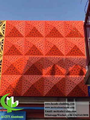 Colore rosso rivestimento metallico 3D progettazione per decorazione di pareti di facciata PVDF vernice rivestimento resistente