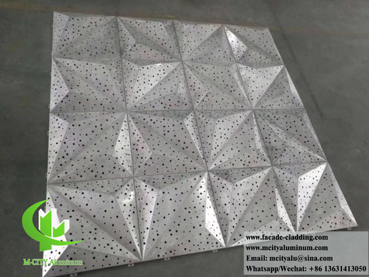 Rivestimento metallico 3D Forma Architettonica Foglio di alluminio per la decorazione delle pareti Faccette Sistema anti ruggine