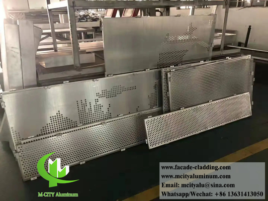 Sistema di facciate metalliche perforate pannello di parete metallo con polvere di modello rivestito di colore bianco