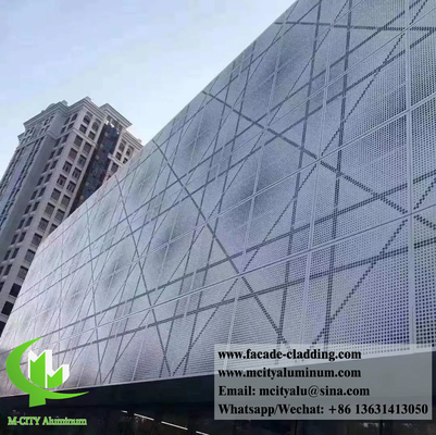 Sistema di facciate metalliche perforate pannello di parete metallo con polvere di modello rivestito di colore bianco