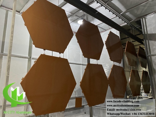 Pannello di parete in metallo Fogli di alluminio esagonale per rivestimento di facciata Spessore 2 mm