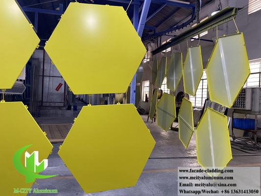 pannelli metallici foglio di alluminio esagonale per facciata rivestimento decorazione della parete