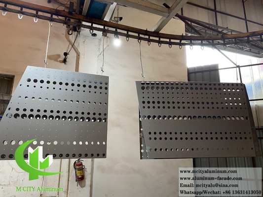 Fogli di alluminio grigio rivestito con polvere per schermo metallico perforato per rivestimenti murali