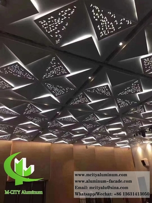 3D metallo soffitto pannelli di alluminio con modelli di perforazione Decorazione del soffitto interno