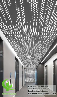 Prezzo buono Decorazione del soffitto in alluminio per pannelli metallici perforati con illuminazione a LED e design personalizzabile rivestito in polvere in linea