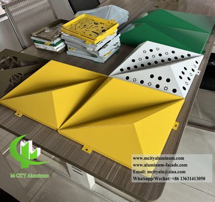 Prezzo buono Pannello di facciata in alluminio 3D rivestito in polvere con colori RAL personalizzabili e modelli di taglio laser in linea