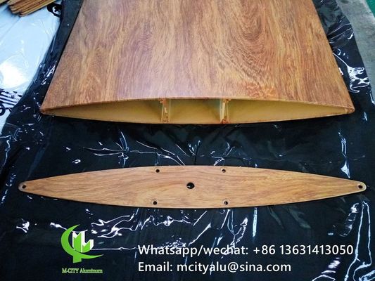 Prezzo buono Lamella Aerodinamica in Alluminio 6063-T5/T6 con Finitura Effetto Legno, Larghezza da 100mm a 600mm per Facciate Architettoniche in linea
