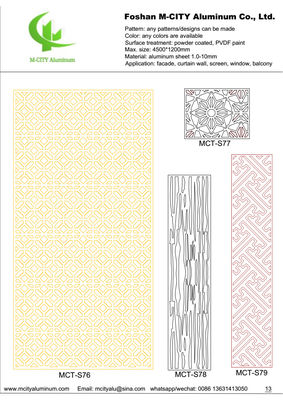 Prezzo buono pannello perforato in alluminio rivestito in polvere con colori RAL personalizzati e dimensioni 1000x2000mm per rivestimento di facciata in linea