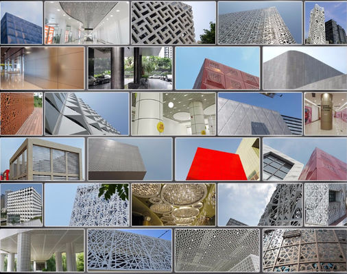 Prezzo buono pannello per pareti perforate in alluminio per facciata di balcone con lamiera di metallo da 3 mm con pvdf in linea