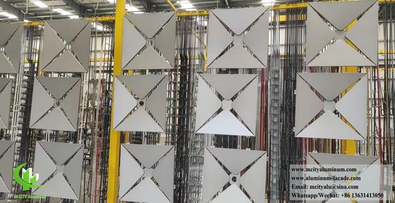 Prezzo buono Rivestimenti metallici 3D in alluminio per facciate prefabbricate e personalizzate con foratura a fori tondi in linea