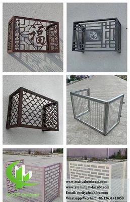 Prezzo buono Copertura di condizionatore d'aria in alluminio rivestito in polvere con modello di taglio CNC e dimensione massima di 1600x4000 mm per la protezione della pompa di calore in linea